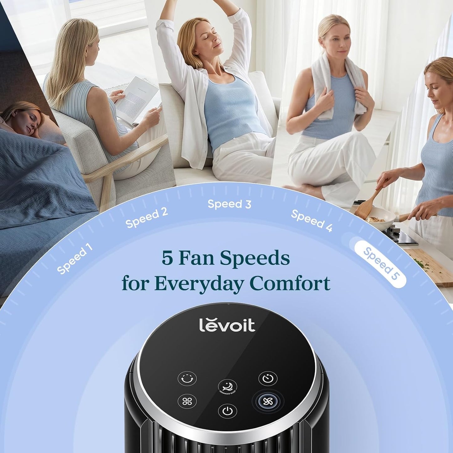 Levoit Classic 36-Inch Tower Fan Bladeless Oscillating White