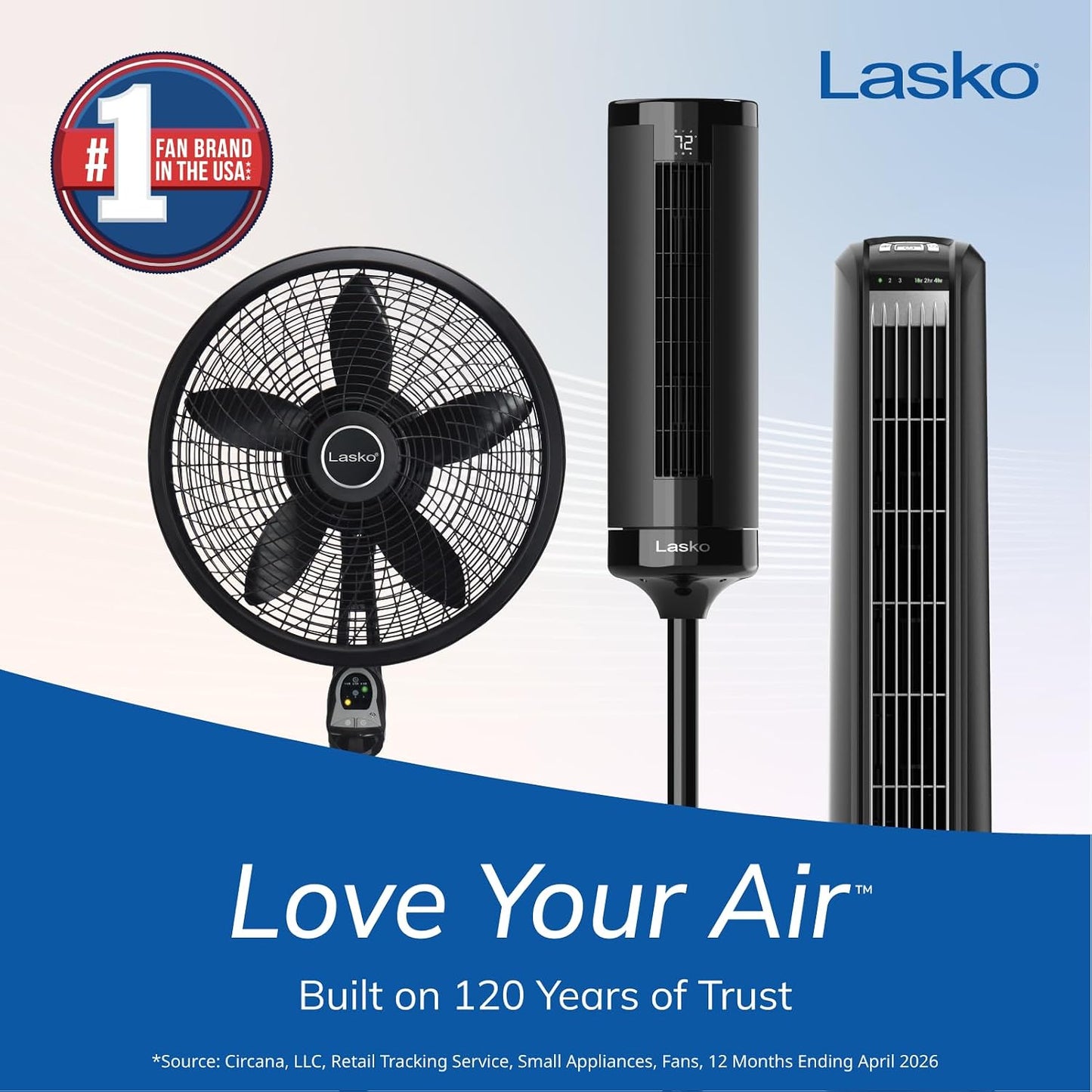 Lasko 36-Inch Tower Fan Oscillating Remote Control 3 Speeds Timer Quiet Black