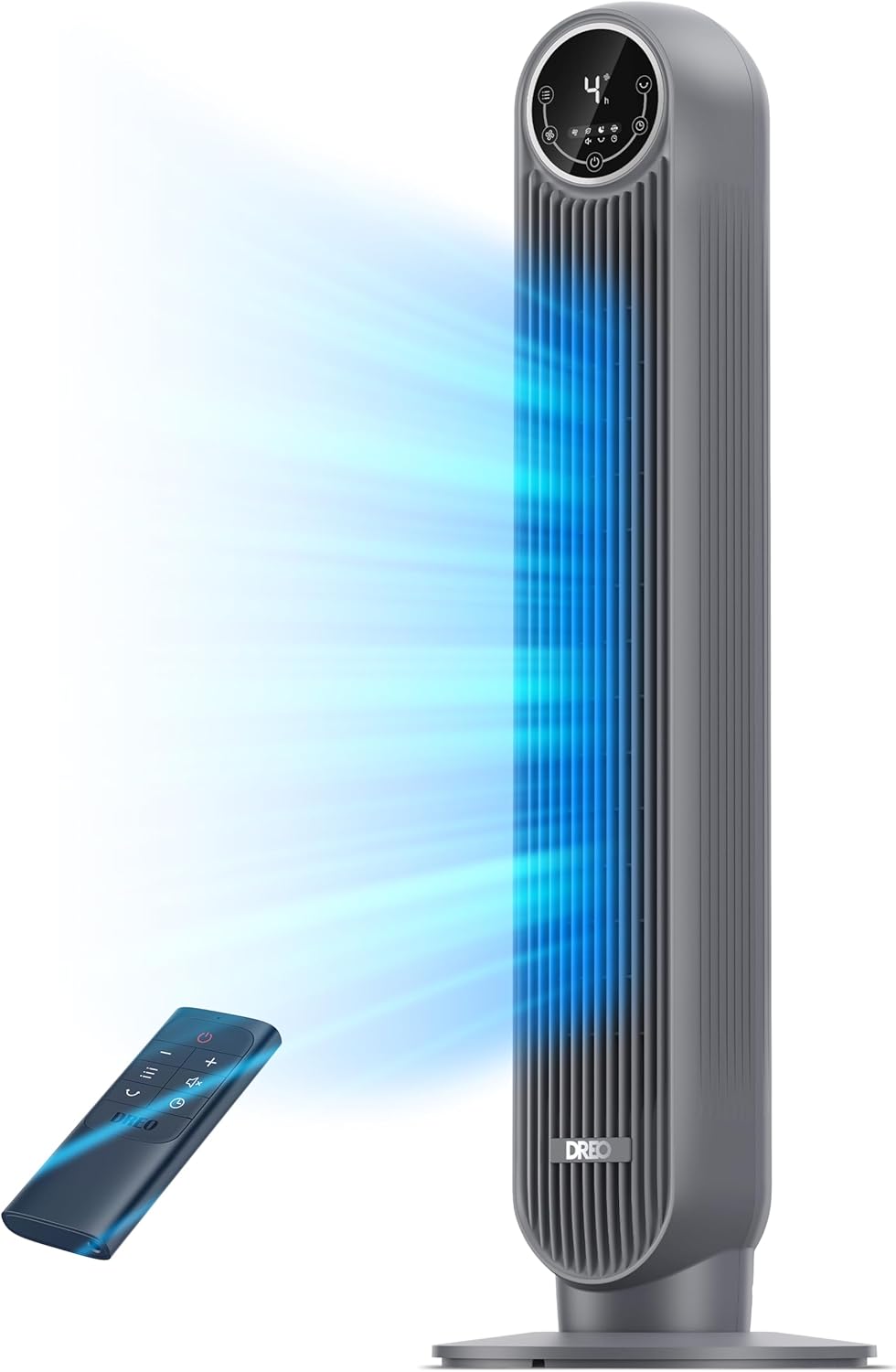 DREO Tower Fan 28ft/s Velocity 20dB Ultra Quiet 8 Speeds 90° Oscillating Bladeless Floor Fan with Remote