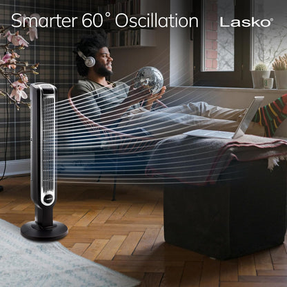 Lasko 36-Inch Tower Fan Oscillating Remote Control 3 Speeds Timer Quiet Black