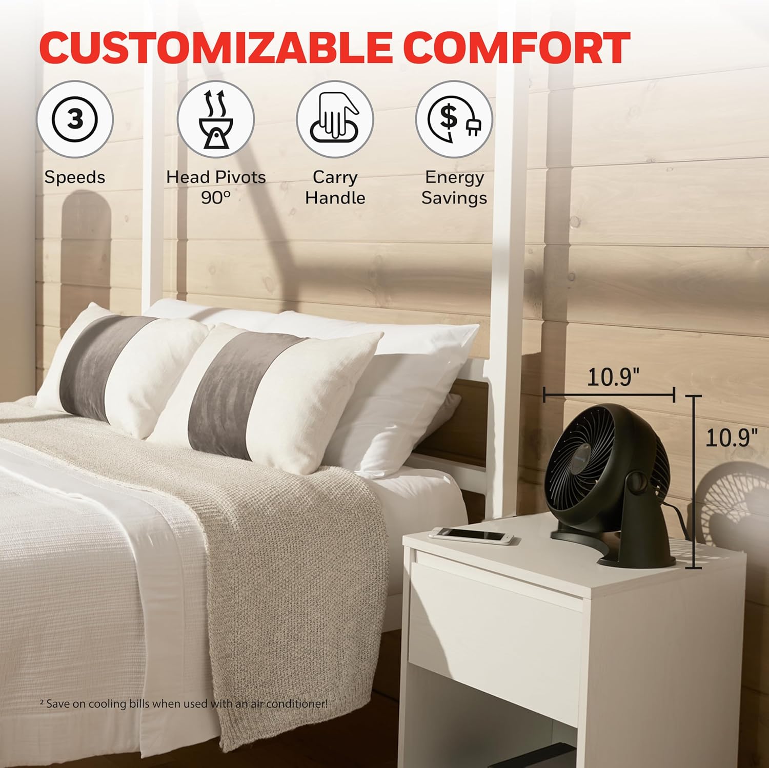 Honeywell HT-900 TurboForce Small Table Fan Black