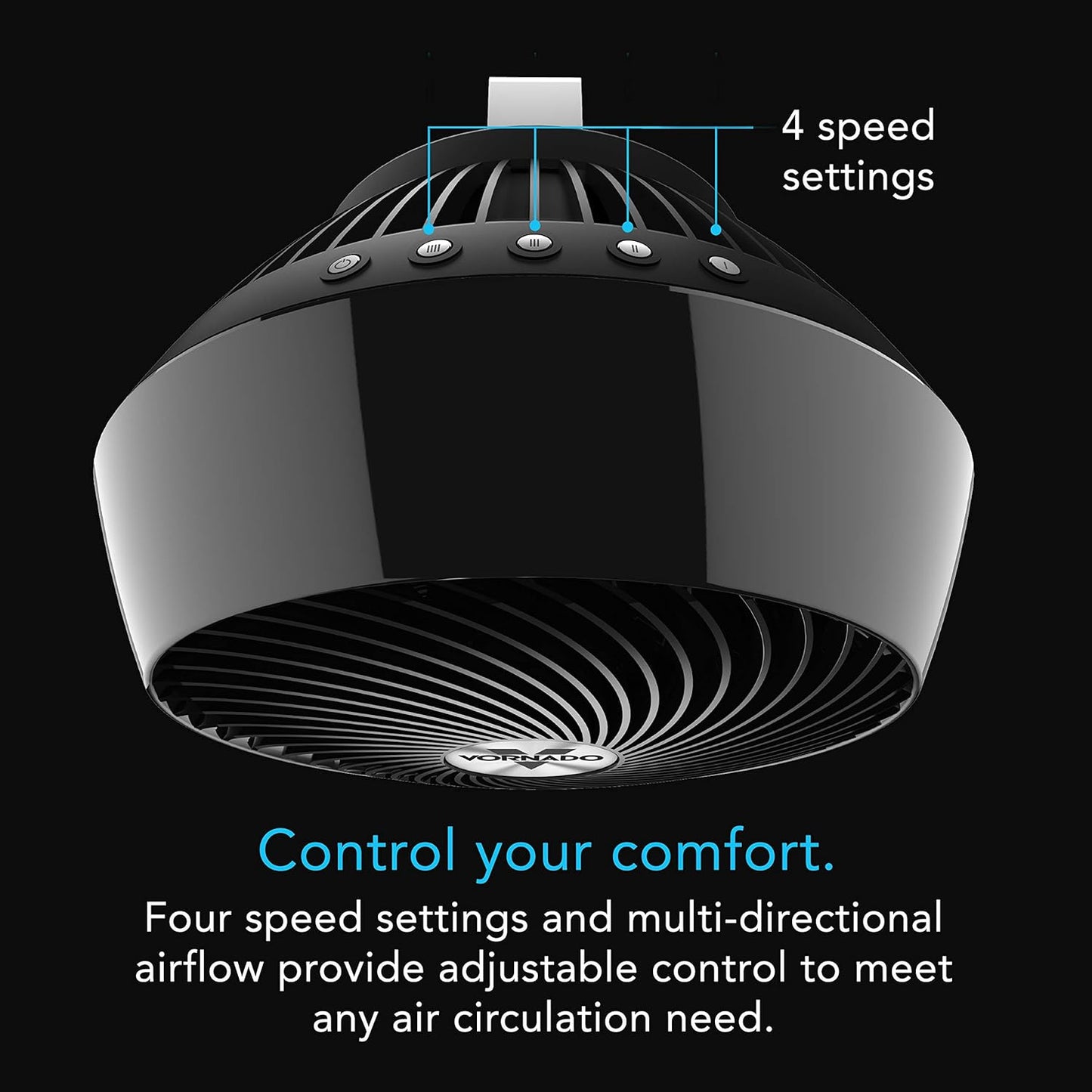 Vornado 660 Large Air Circulator Fan 4 Speed Adjustable Tilt Whole Room